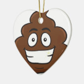 grappige poep emoji keramisch ornament (Links)