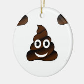 grappige poep emoji keramisch ornament (Links)