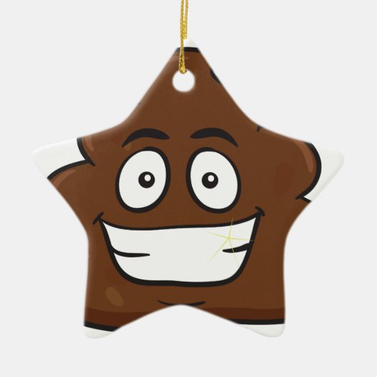grappige poep emoji keramisch ornament (Voorkant)