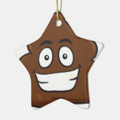grappige poep emoji keramisch ornament (Links)