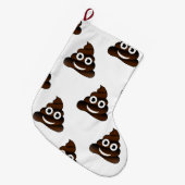 Grappige poep emoji Kerstmis kous Grote Kerstsok (Voorkant (Hangend))