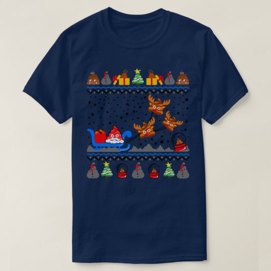 Grappige Poep Emoji Kersttrui T-shirt (Design voorkant)