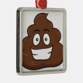 grappige poep emoji metalen ornament (Rechts)