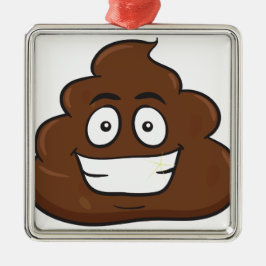 grappige poep emoji metalen ornament