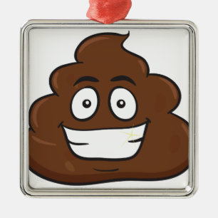 grappige poep emoji metalen ornament