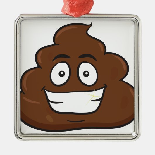 grappige poep emoji metalen ornament (Voorkant)