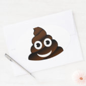 grappige poep emoji ovale sticker (Envelop)