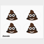 grappige poep emoji ovale sticker (Vel)