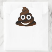 grappige poep emoji ovale sticker (Tas)