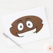 grappige poep emoji ovale sticker (Envelop)