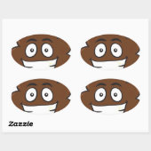 grappige poep emoji ovale sticker (Vel)