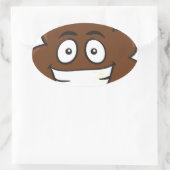 grappige poep emoji ovale sticker (Tas)