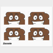grappige poep emoji rechthoekige sticker (Vel)