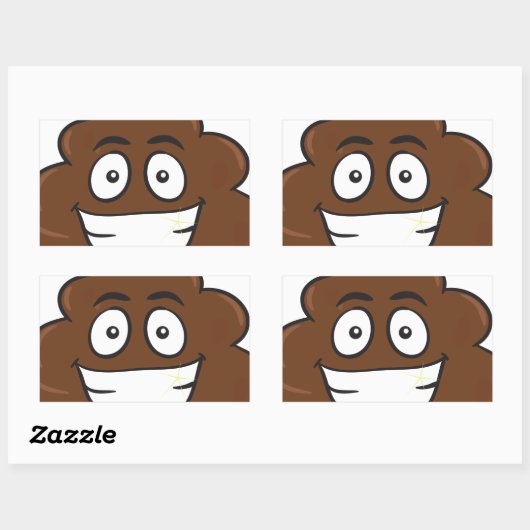 grappige poep emoji rechthoekige sticker (Vel)