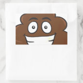 grappige poep emoji rechthoekige sticker (Tas)