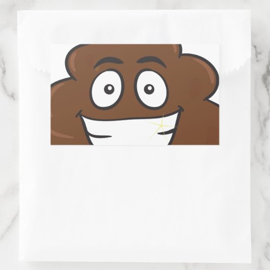 grappige poep emoji rechthoekige sticker (Tas)