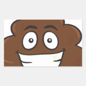 grappige poep emoji rechthoekige sticker (Voorkant)