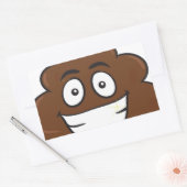 grappige poep emoji rechthoekige sticker (Envelop)
