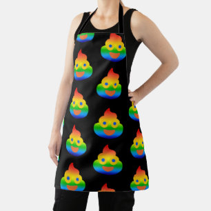 Grappige Poep Emoji Regenboog Kleur Glimlachend Ge Schort