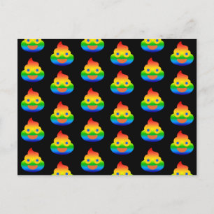 Grappige Poep Emoji Regenboog Kleur Lachend Gezich Briefkaart