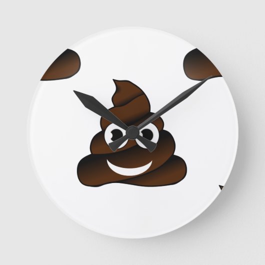 grappige poep emoji ronde klok (Voorkant)