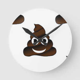 grappige poep emoji ronde klok