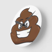 grappige poep emoji ronde klok (Hoek)