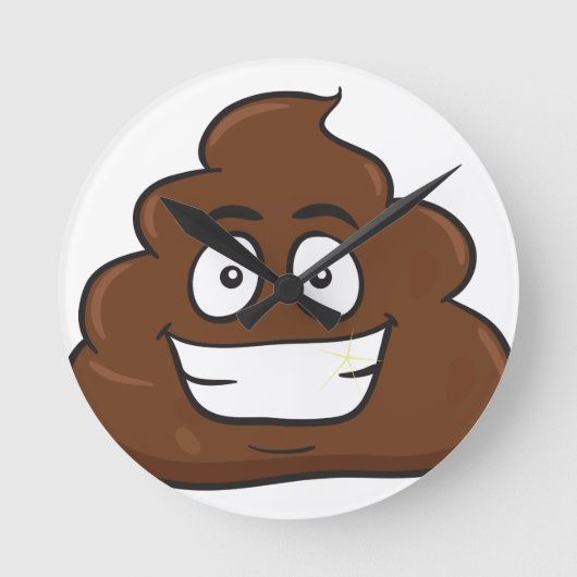 grappige poep emoji ronde klok (Voorkant)