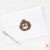 grappige poep emoji ronde sticker (Envelop)