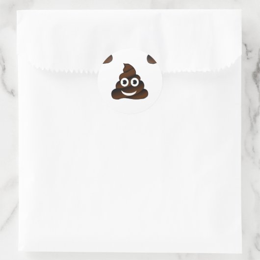 grappige poep emoji ronde sticker (Tas)
