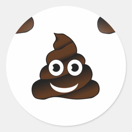 grappige poep emoji ronde sticker (Voorkant)