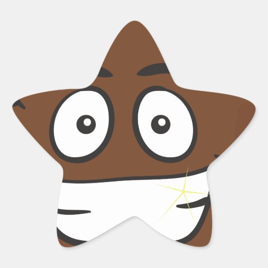 grappige poep emoji ster sticker (Voorkant)