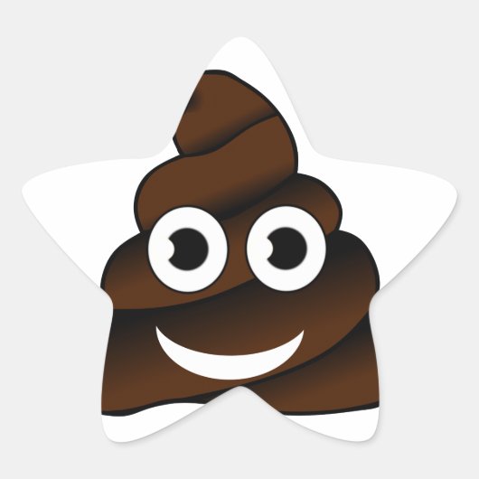 grappige poep emoji ster sticker (Voorkant)