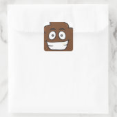 grappige poep emoji vierkante sticker (Tas)