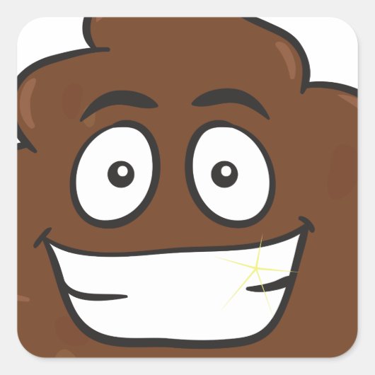 grappige poep emoji vierkante sticker (Voorkant)
