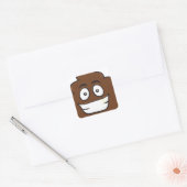 grappige poep emoji vierkante sticker (Envelop)