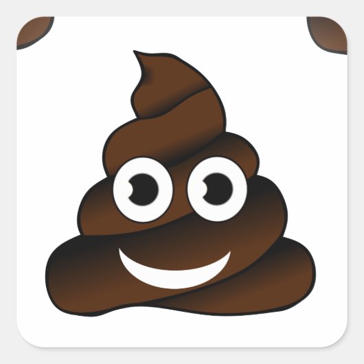 grappige poep emoji vierkante sticker (Voorkant)