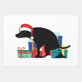 Grappige poepende hond kerst inpakpapier vel (Voorkant 3)