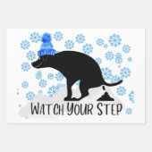 Grappige poepende hond kerst inpakpapier vel (Voorkant)