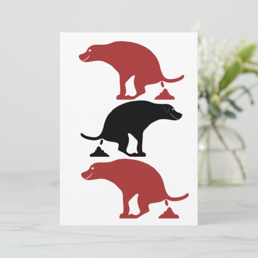 Grappige poepende honden bedankkaart (Staand voorkant)