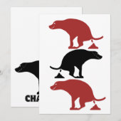 Grappige poepende honden bedankkaart (Voorkant / Achterkant)