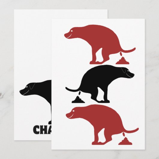 Grappige poepende honden bedankkaart (Voorkant / Achterkant)