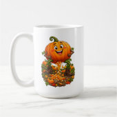 Grappige Poepende Pompoenen Halloween Herfst Koffiemok (Links)