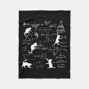 Grappige poes spelen met Wiskunde formules kitten Fleece Deken