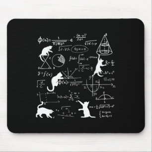 Grappige poes spelen met Wiskunde formules kitten Muismat