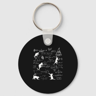 Grappige poes spelen met Wiskunde formules kitten Sleutelhanger