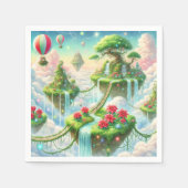 Grappige Poinsettia Sky Islands Découpage Napkins Servet (Voorkant)