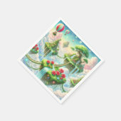 Grappige Poinsettia Sky Islands Découpage Napkins Servet (Hoek)