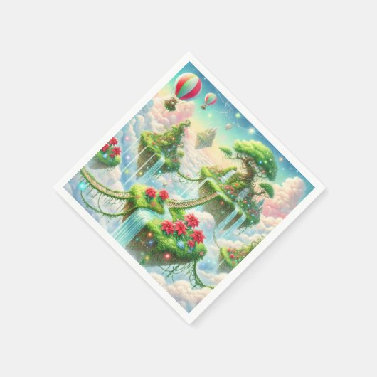 Grappige Poinsettia Sky Islands Découpage Napkins Servet (Hoek)