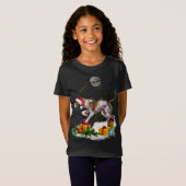 Grappige Pointer Hond Kerstverlichting Santa Hoed T-shirt (Voorkant volledig)
